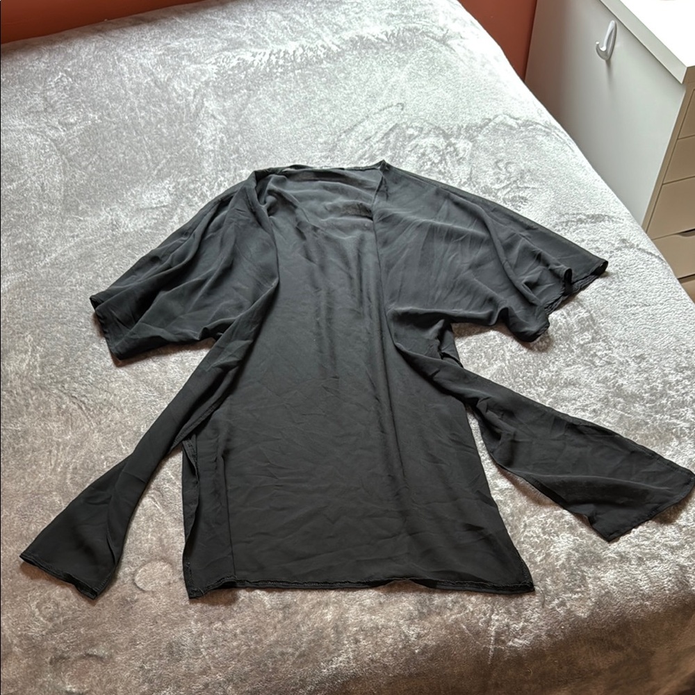 SHEIN Black Casual Long-Sleeve Shirt Relaxed Fit